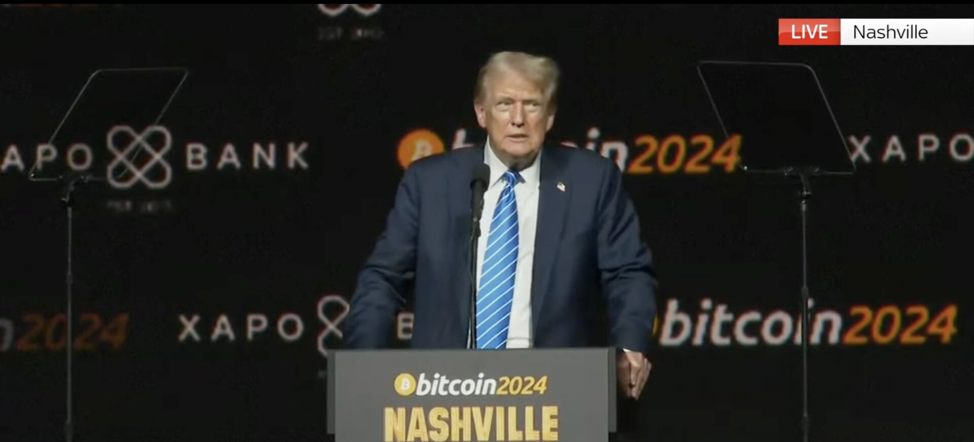Former President Donald Trump speaks at the 2024 Bitcoin Conference.